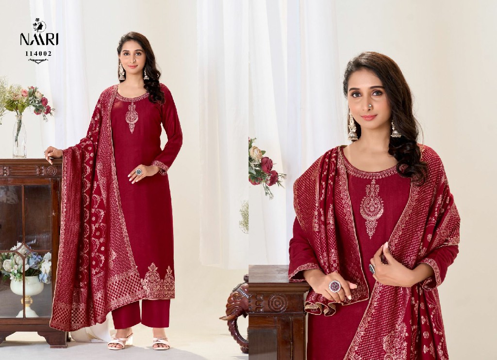 Naari Glori Wholesale Pure Pashmina With Handwork Winter Suits