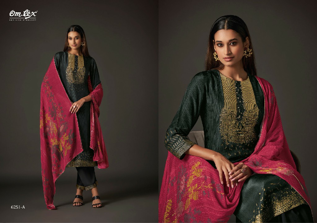 Omtex Caprina Vol-2 Wholesale Silk Jacquard With Handwork Suits