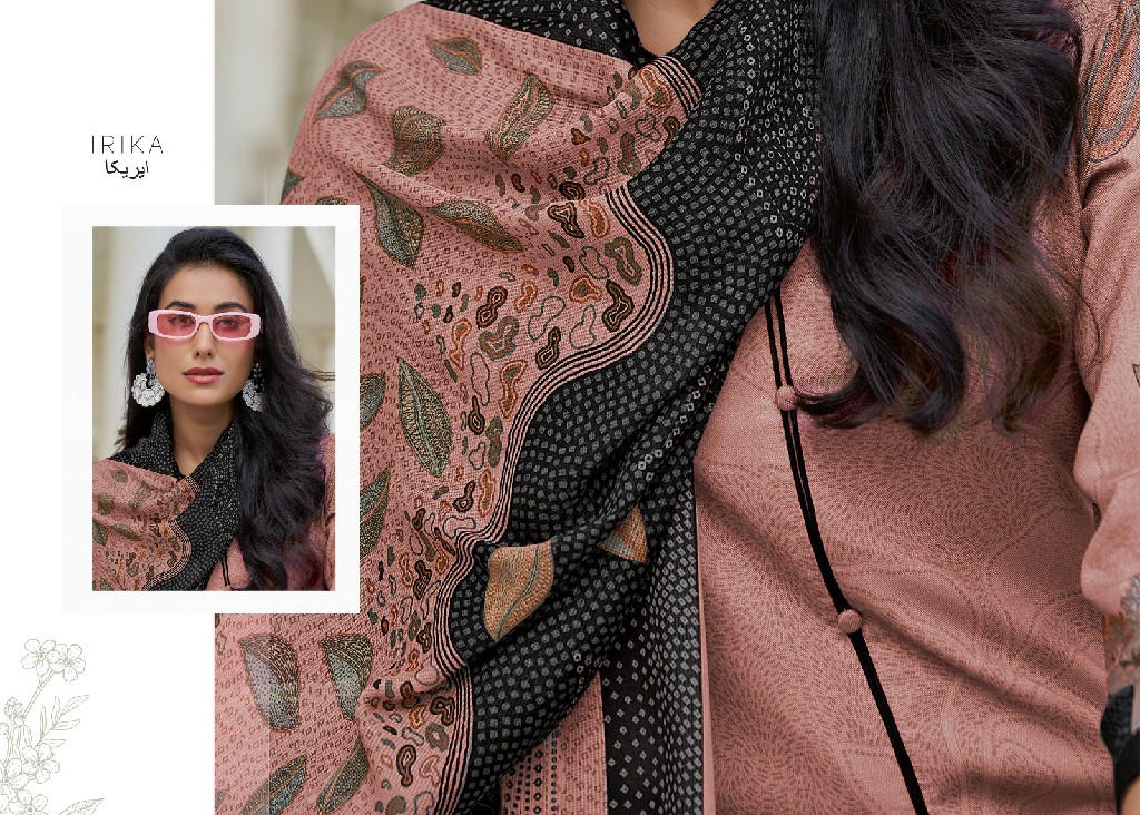 Irika Olive Wholesale Digital Printed Pashmina With Handwork Winter Suits