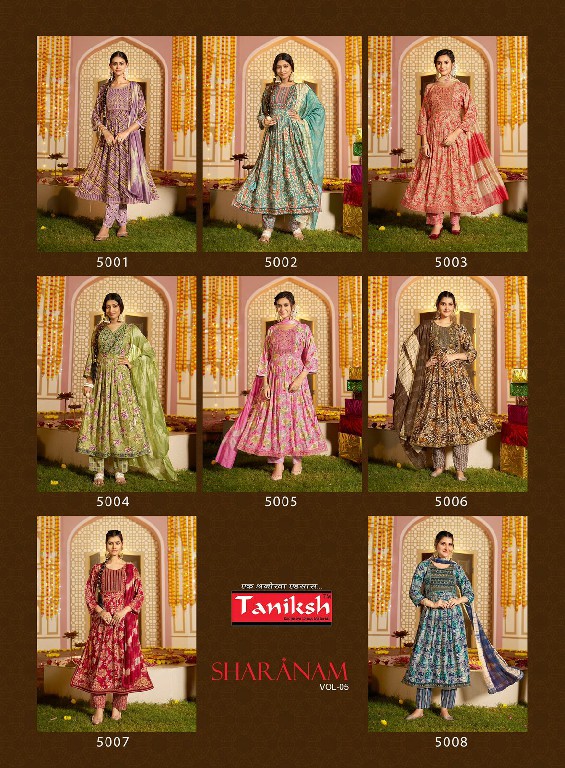 SHARANAM VOL 5 BY TANIKSH HIT DESIGN NAYRA CUT RAYON FULLY STITCH SALWAR SUIT