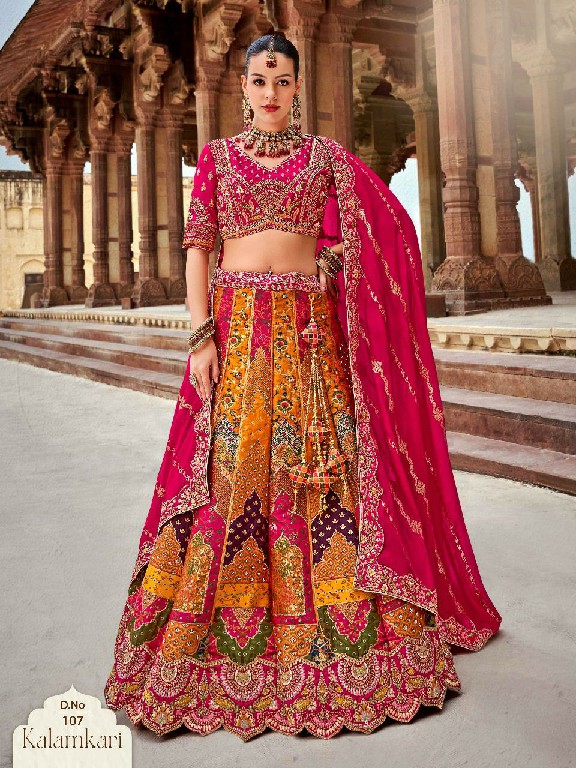 SurShyam Kalamkari D.no 101 To 110 Series Wholesale Bridal Designer Lehengas