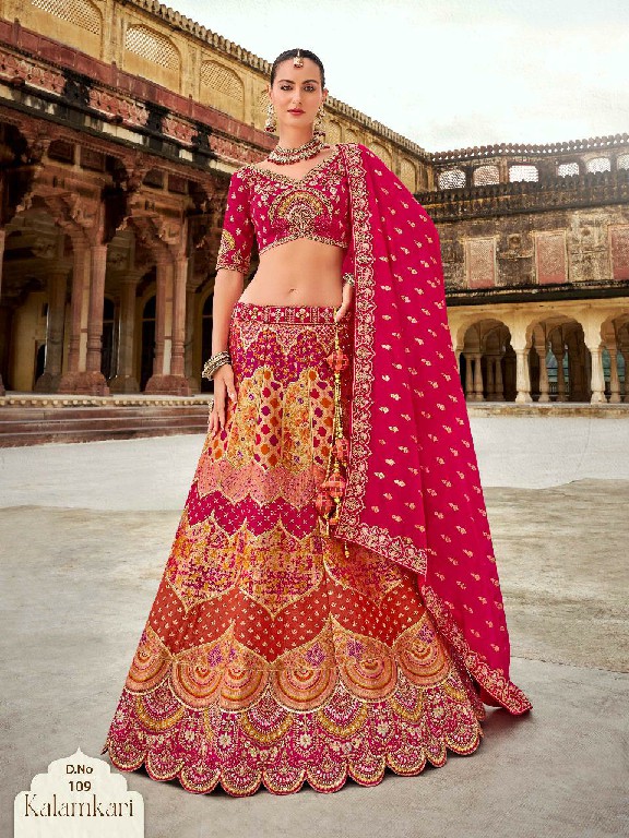 SurShyam Kalamkari D.no 101 To 110 Series Wholesale Bridal Designer Lehengas