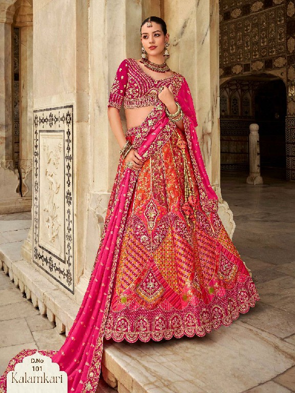 SurShyam Kalamkari D.no 101 To 110 Series Wholesale Bridal Designer Lehengas