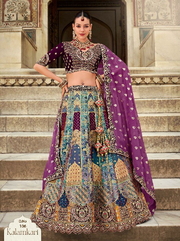 SurShyam Kalamkari D.no 101 To 110 Series Wholesale Bridal Designer Lehengas