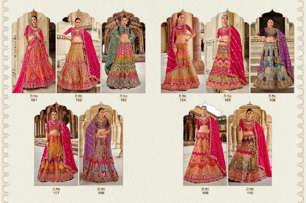 SurShyam Kalamkari D.no 101 To 110 Series Wholesale Bridal Designer Lehengas