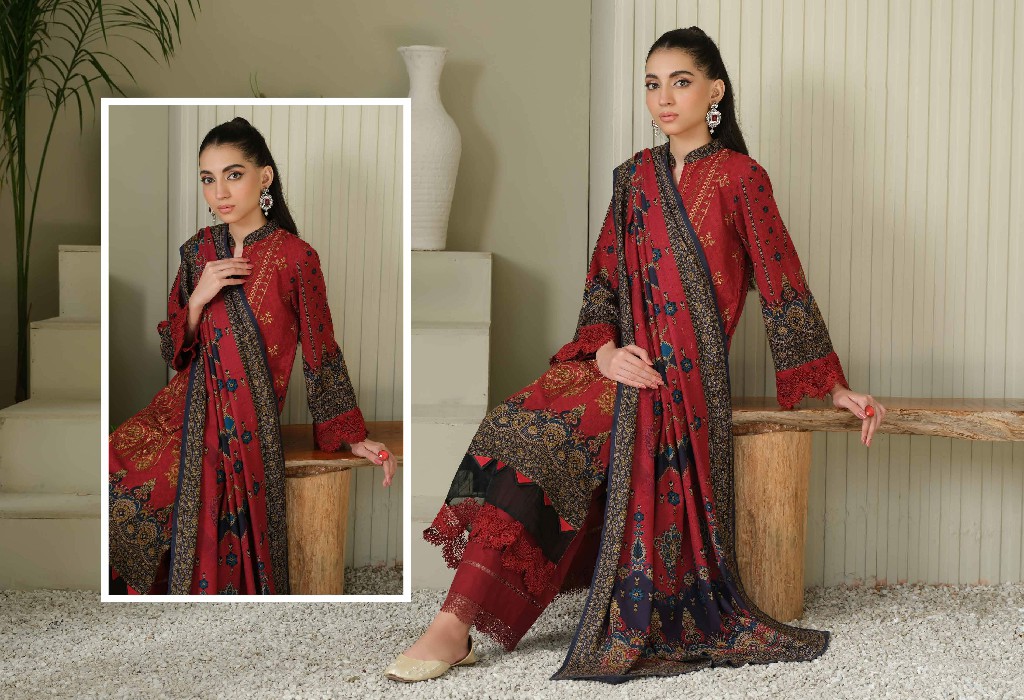 Johra Anmol Embroidered Printed Winter Collection With Printed Shawl