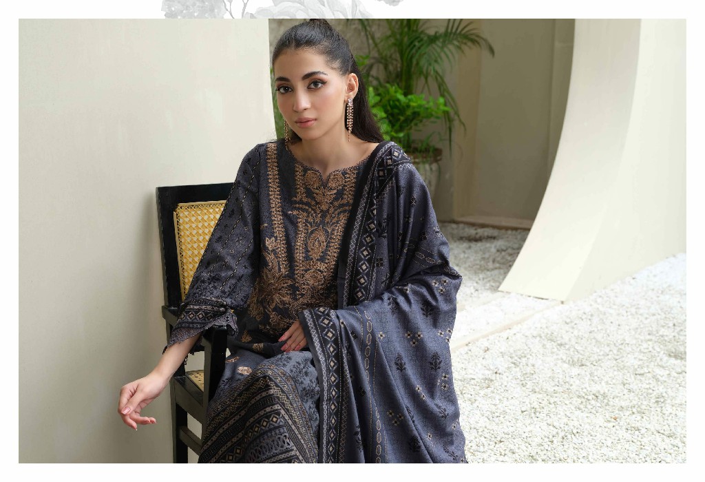 Johra Anmol Embroidered Printed Winter Collection With Printed Shawl