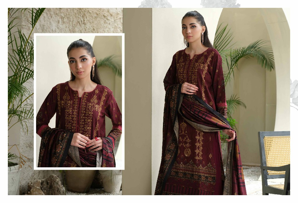 Johra Anmol Embroidered Printed Winter Collection With Printed Shawl