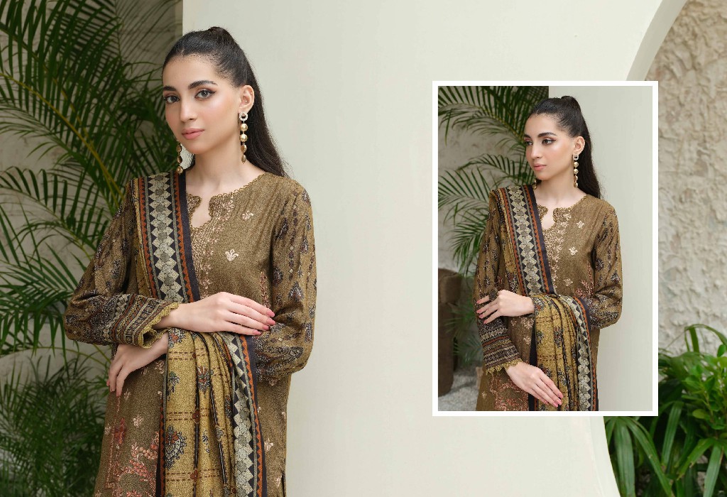 Johra Anmol Embroidered Printed Winter Collection With Printed Shawl