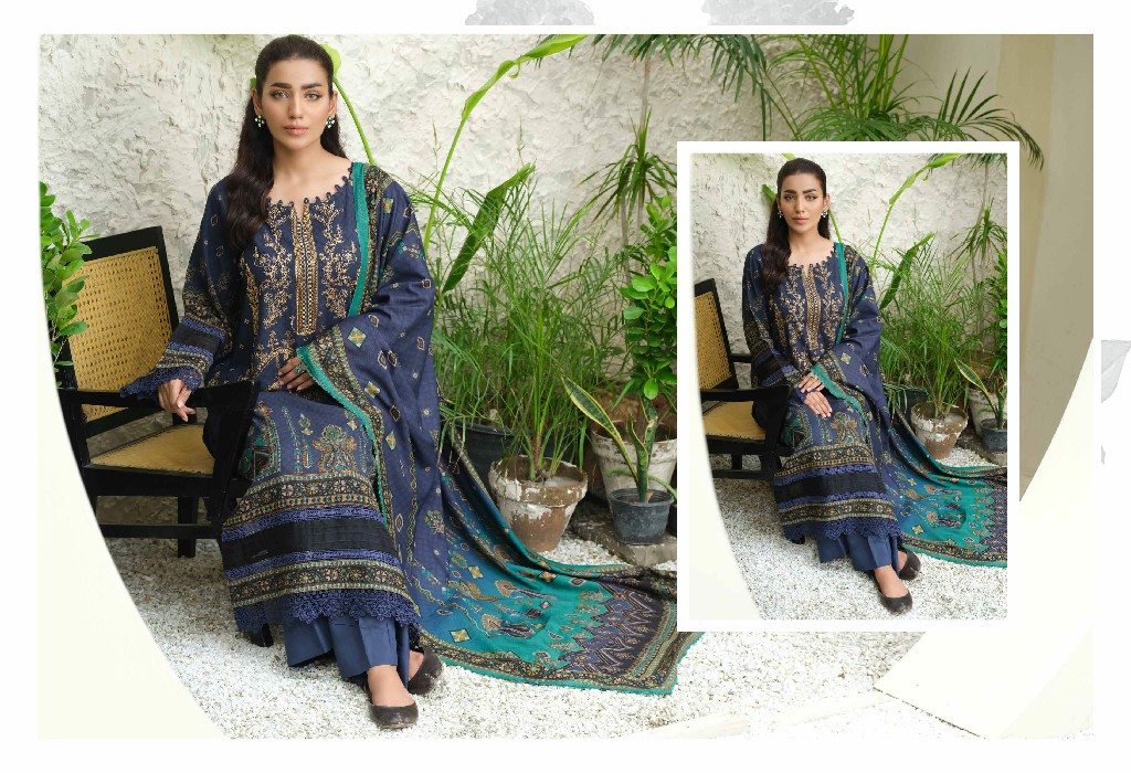 Johra Anmol Embroidered Printed Winter Collection With Printed Shawl