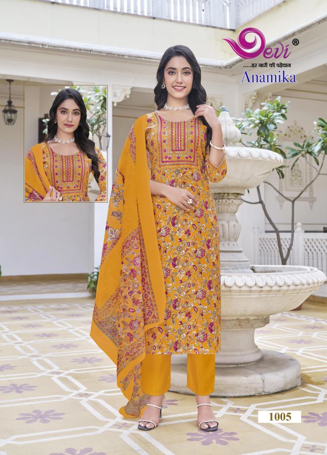 Devi Anamika Vol-1 Wholesale Straight Cut Top With Pant And Dupatta