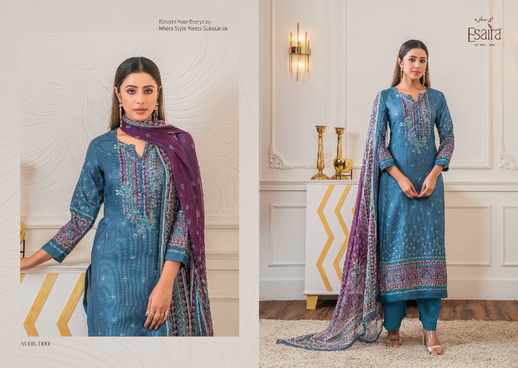 Esaira Aurik Wholesale Digital Printed Pashmina Winter Salwar Suits