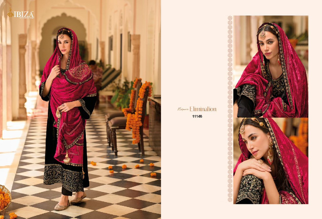 Ibiza Ek Prem Katha Wholesale Pure Viscose Velvet With Embroidery Work Winter Suits