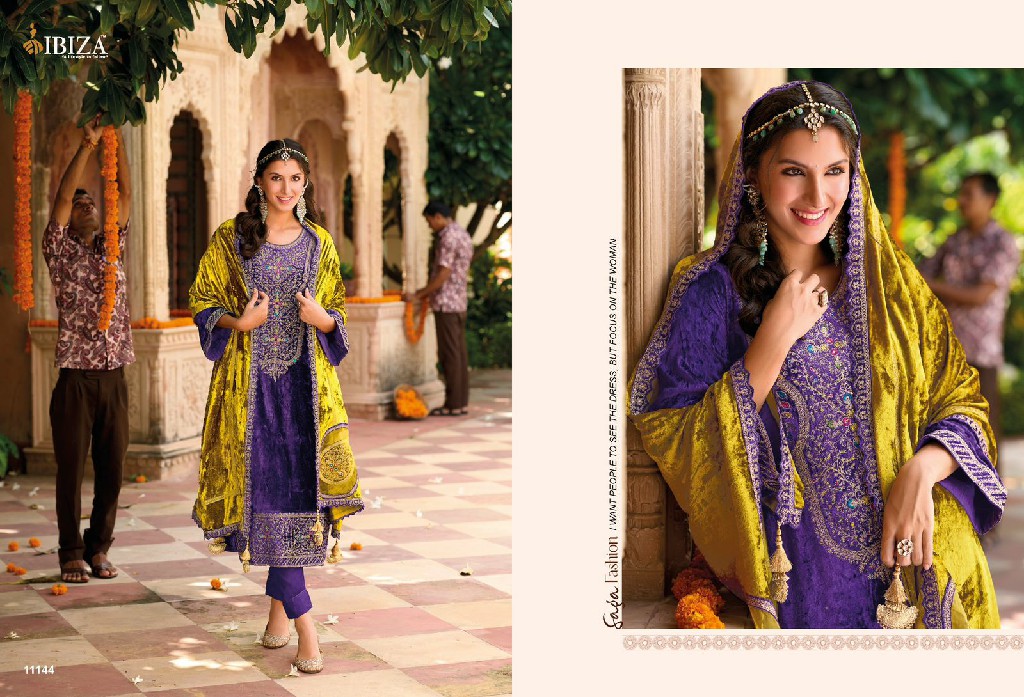 Ibiza Ek Prem Katha Wholesale Pure Viscose Velvet With Embroidery Work Winter Suits