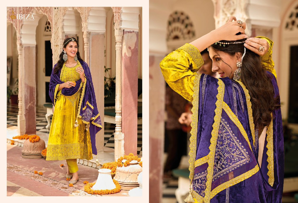 Ibiza Ek Prem Katha Wholesale Pure Viscose Velvet With Embroidery Work Winter Suits