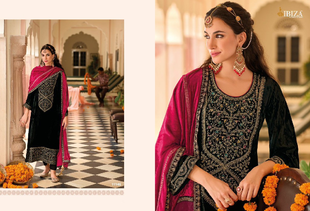 Ibiza Ek Prem Katha Wholesale Pure Viscose Velvet With Embroidery Work Winter Suits
