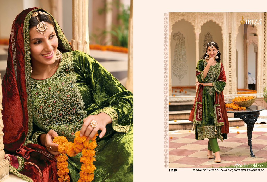 Ibiza Ek Prem Katha Wholesale Pure Viscose Velvet With Embroidery Work Winter Suits