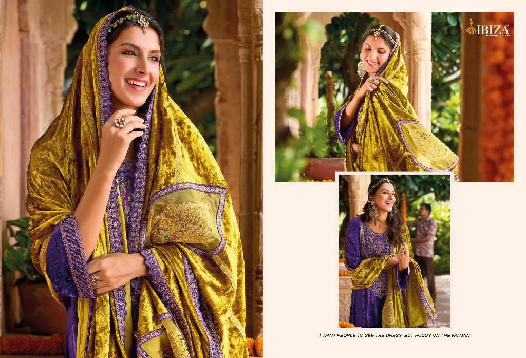 Ibiza Ek Prem Katha Wholesale Pure Viscose Velvet With Embroidery Work Winter Suits