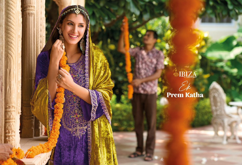 Ibiza Ek Prem Katha Wholesale Pure Viscose Velvet With Embroidery Work Winter Suits