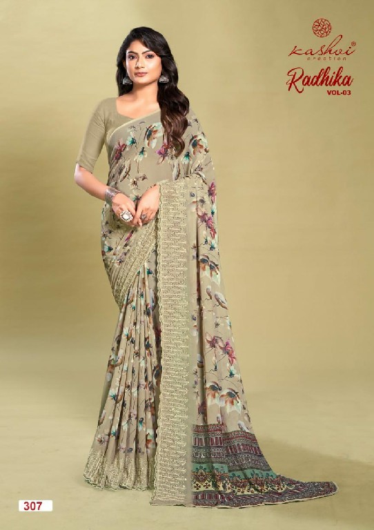 Kashvi Radhika Vol-3 Wholesale Weightless With Embroidery Work Sarees