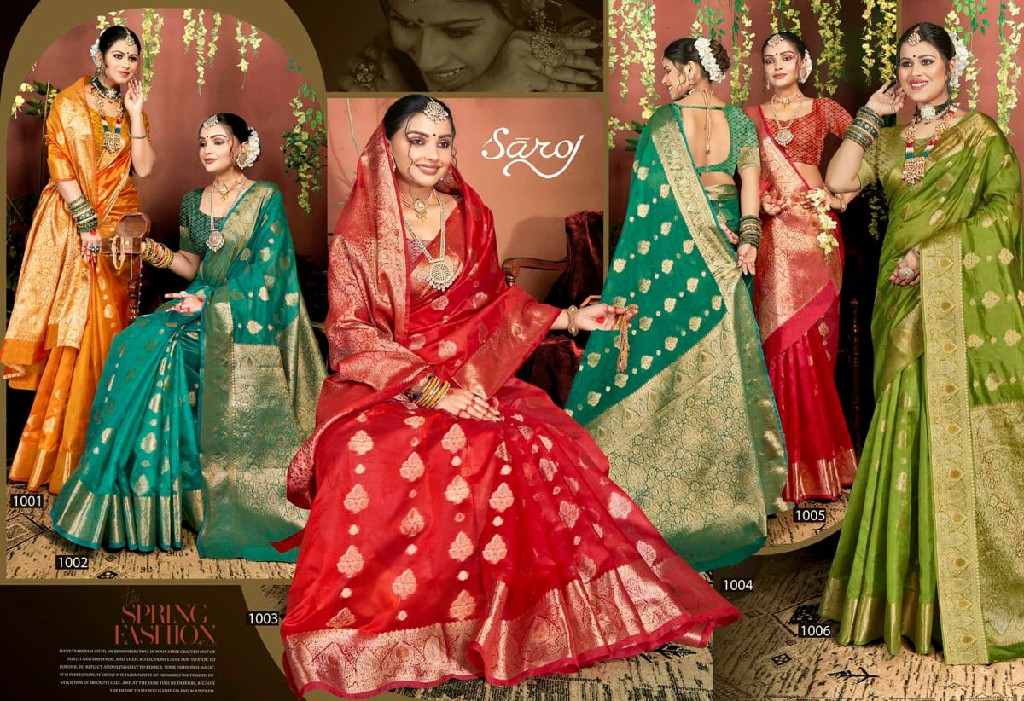 Saroj Maa Vaibhav Organza Vol-8 Wholesale Soft Organza Rich Pallu Sarees