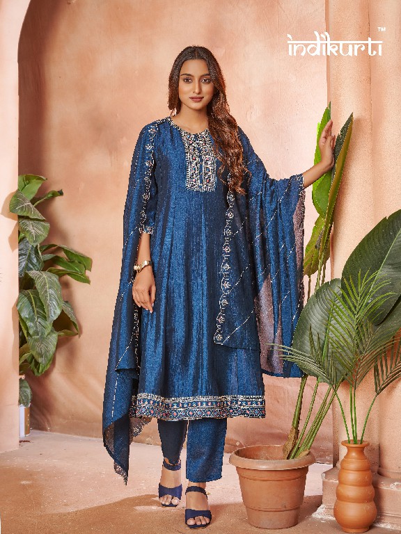 Indikurti Zoya Wholesale Anarkali Ghera Kurti With Pant And Dupatta