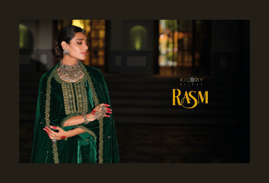 Kilory Rasm Wholesale Premium Velvet With Coding Work Winter Suits