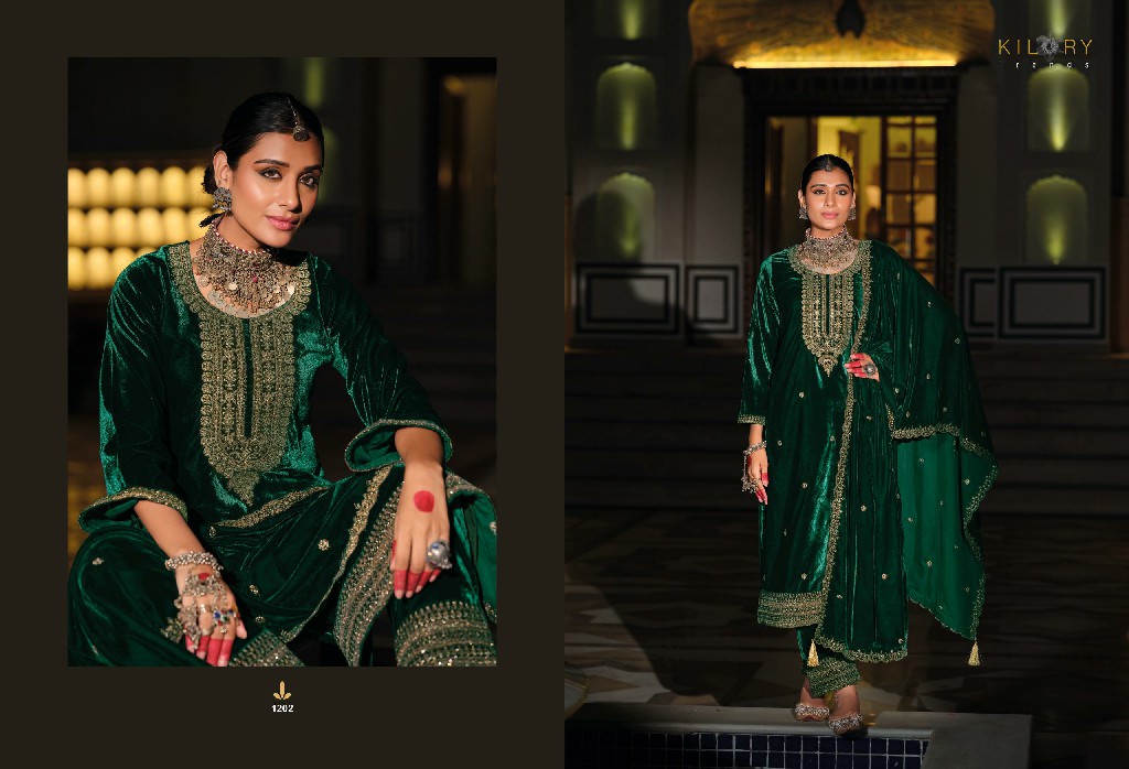 Kilory Rasm Wholesale Premium Velvet With Coding Work Winter Suits