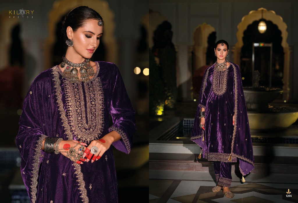 Kilory Rasm Wholesale Premium Velvet With Coding Work Winter Suits