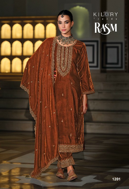 Kilory Rasm Wholesale Premium Velvet With Coding Work Winter Suits