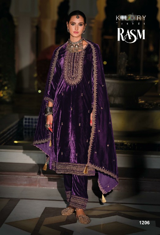 Kilory Rasm Wholesale Premium Velvet With Coding Work Winter Suits