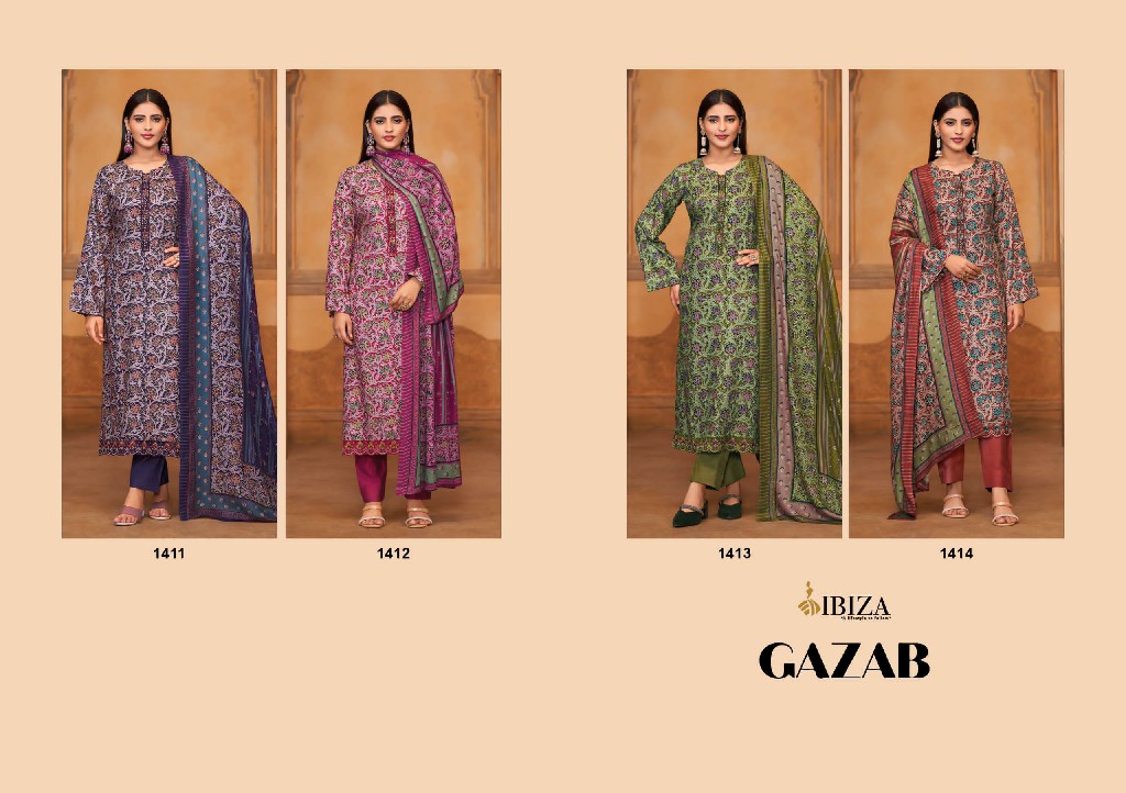 Ibiza Gazab Wholesale Pure Pashmina With Embroidery Work Winter Suits