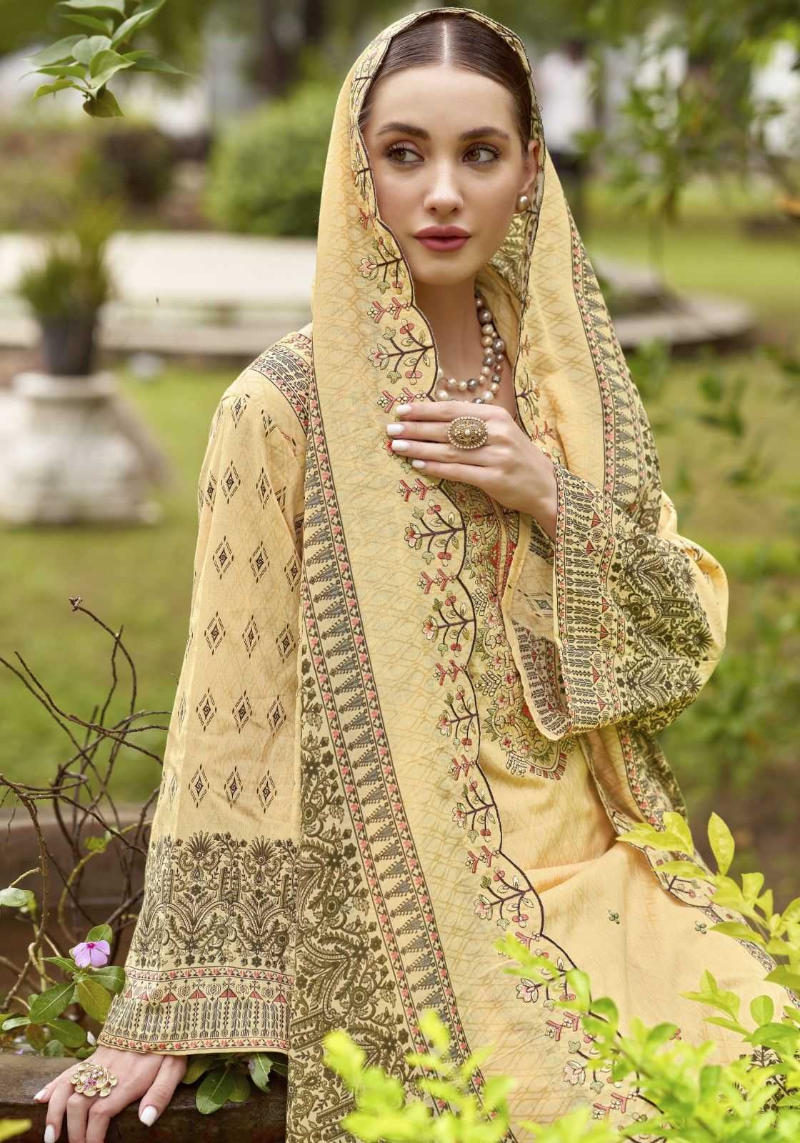 bin saeed vol 6 by alok suits cotton pakistani embroidery 3pcs dress