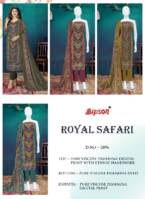 Bipson Royal Safari 2896 Wholesale Viscose Pashmina With Handwork Winter Suits