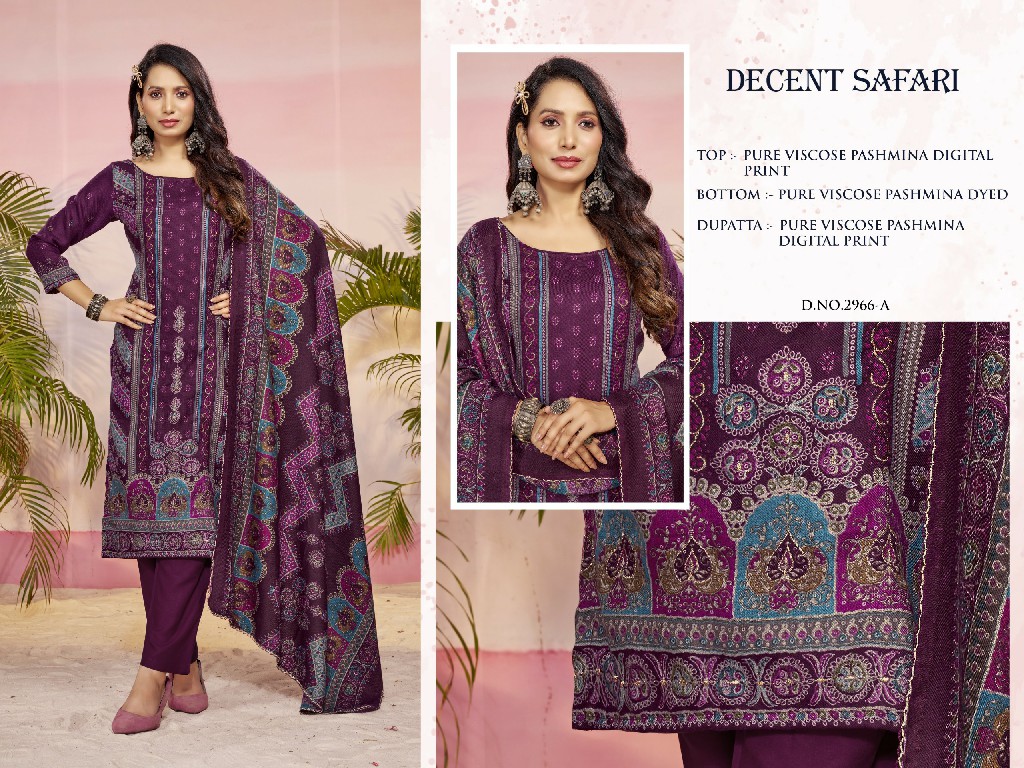 Bipson Decent Safari 2966 Wholesale Viscose Pashmina Winter Dress Material