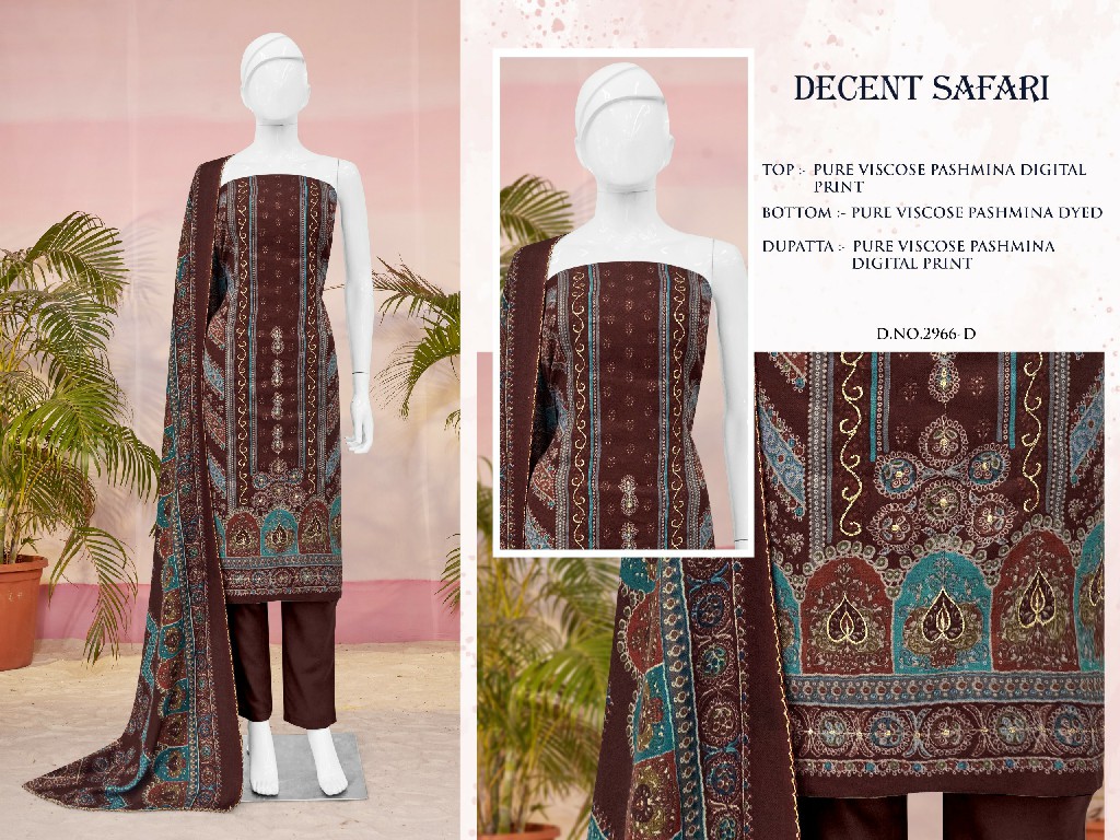 Bipson Decent Safari 2966 Wholesale Viscose Pashmina Winter Dress Material