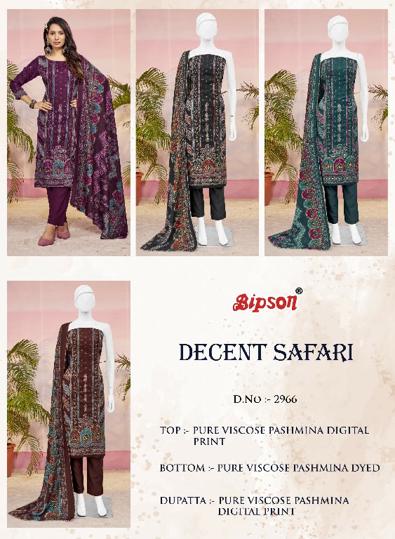 Bipson Decent Safari 2966 Wholesale Viscose Pashmina Winter Dress Material