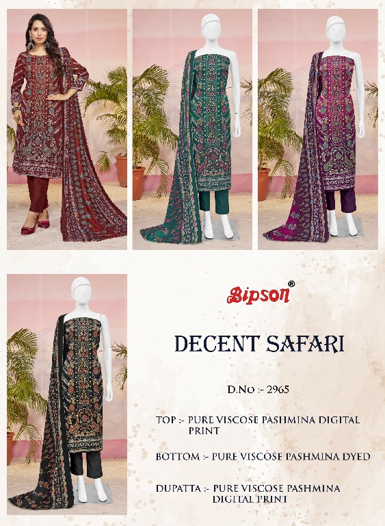 Bipson Decent Safari 2965 Wholesale Viscose Pashmina Winter Dress Material