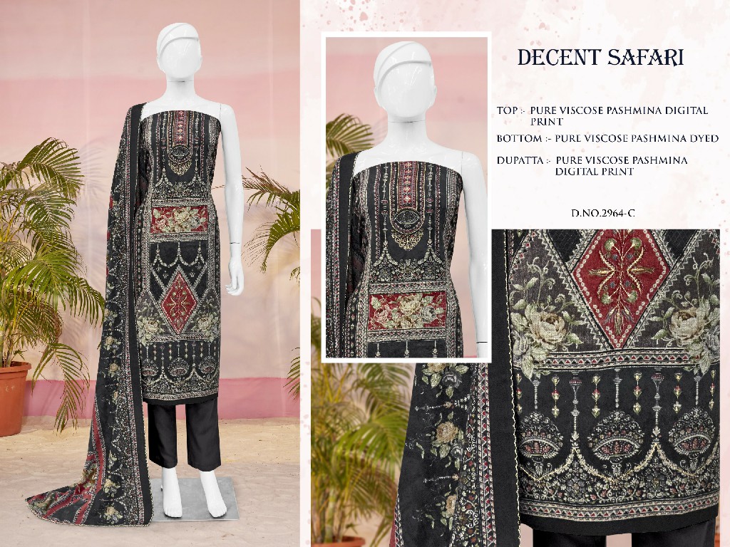 Bipson Decent Safari 2964 Wholesale Viscose Pashmina Winter Dress Material