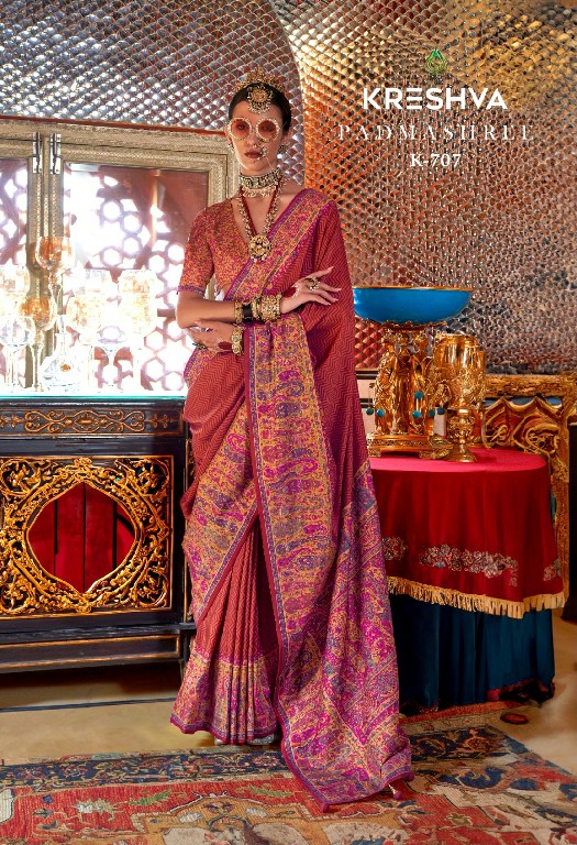 Kreshva Padmashree Wholesale Pure Silk With Glory Finish Sarees