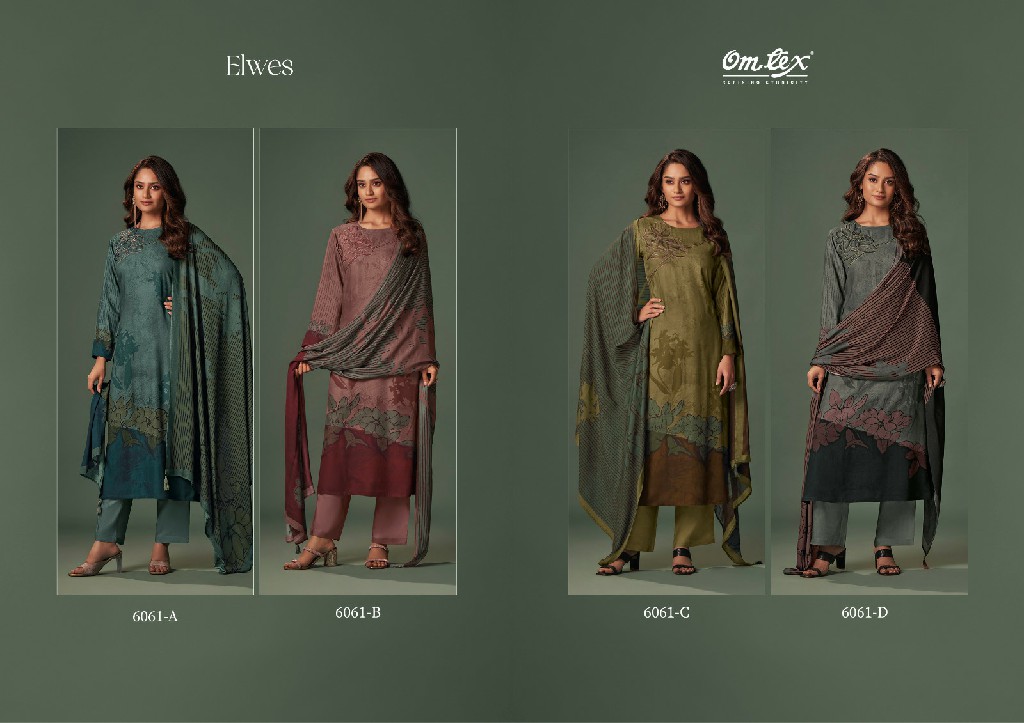 Omtex Elwes Wholesale Pure Pashmina With Handwork Winter Suits