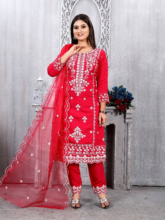 Krishna Trendz Summer Special Vol-2 Wholesale Roman Silk Kurti With Pant And Dupatta