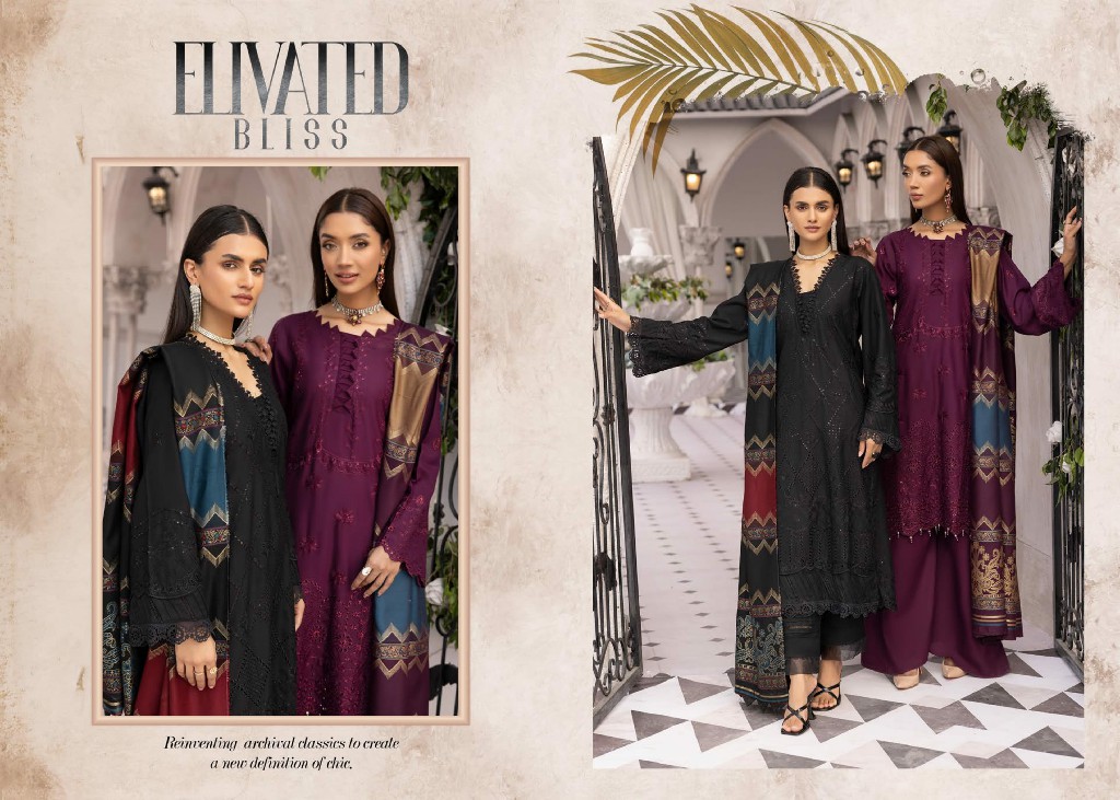 Aalaya Rangoli Vol-1 Premium Embroidered Dhanak Shirt With Fancy Tik Tok Pakistani Suits