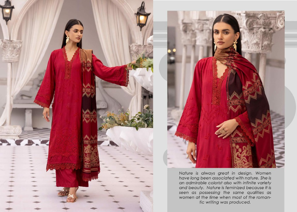 Aalaya Rangoli Vol-1 Premium Embroidered Dhanak Shirt With Fancy Tik Tok Pakistani Suits