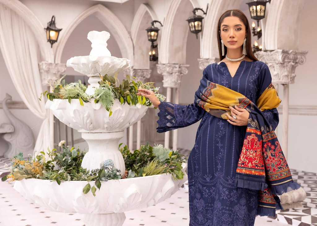 Aalaya Rangoli Vol-1 Premium Embroidered Dhanak Shirt With Fancy Tik Tok Pakistani Suits