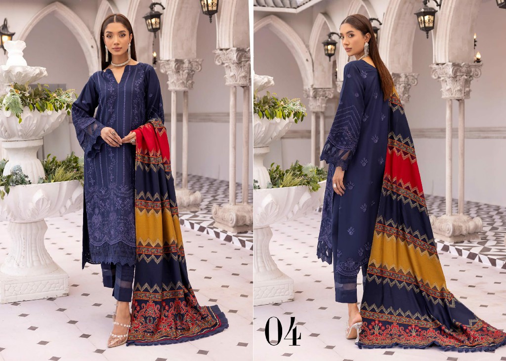 Aalaya Rangoli Vol-1 Premium Embroidered Dhanak Shirt With Fancy Tik Tok Pakistani Suits