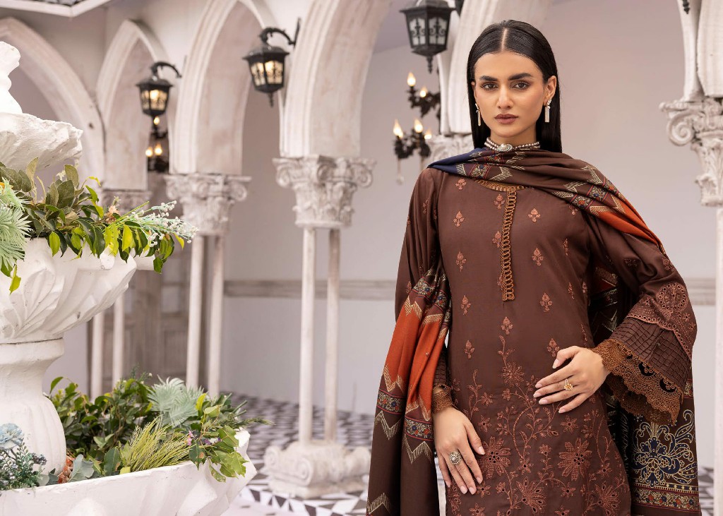 Aalaya Rangoli Vol-1 Premium Embroidered Dhanak Shirt With Fancy Tik Tok Pakistani Suits