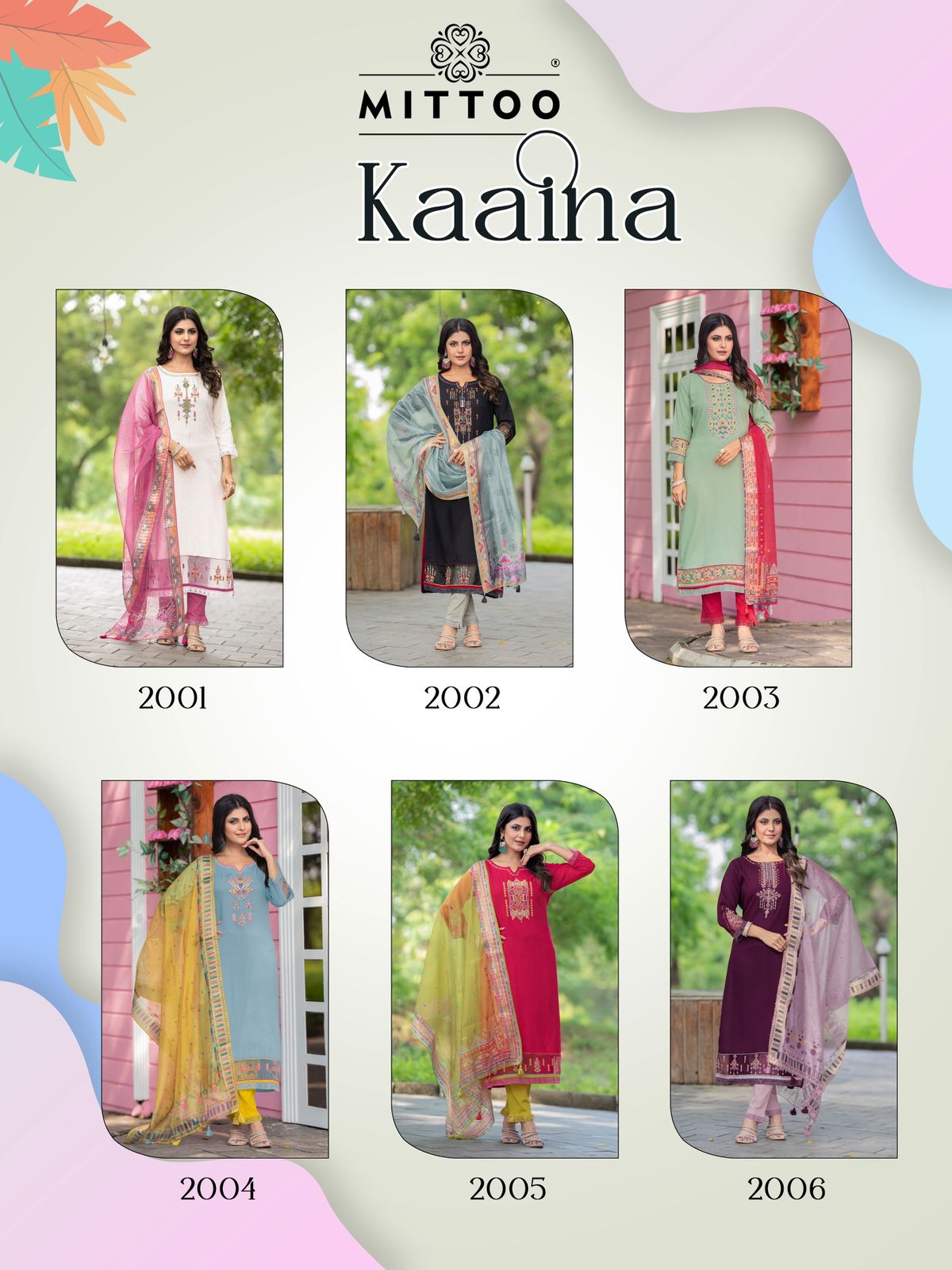 Mittoo Kaaina Wholesale Reyon Weaving Kurti With Pant And Dupatta