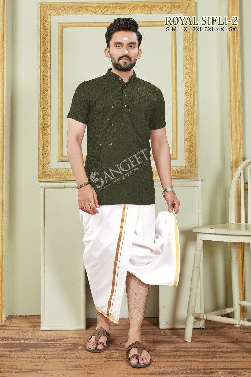 Sangeet Royal Sifli Vol-2 Wholesale Short Mens Wear Kurta