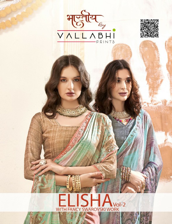 Vallabhi Elisha Vol-2 Wholesale Brasso Satin With Swaroski Work Sarees